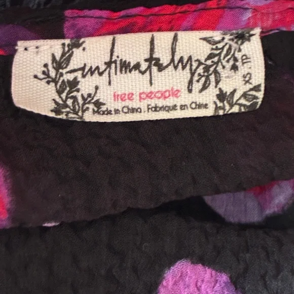 Free People Sheer Baroque Print Bell Sleeve Tunic Mini Dress Boho Open Back XS - Picture 7 of 11